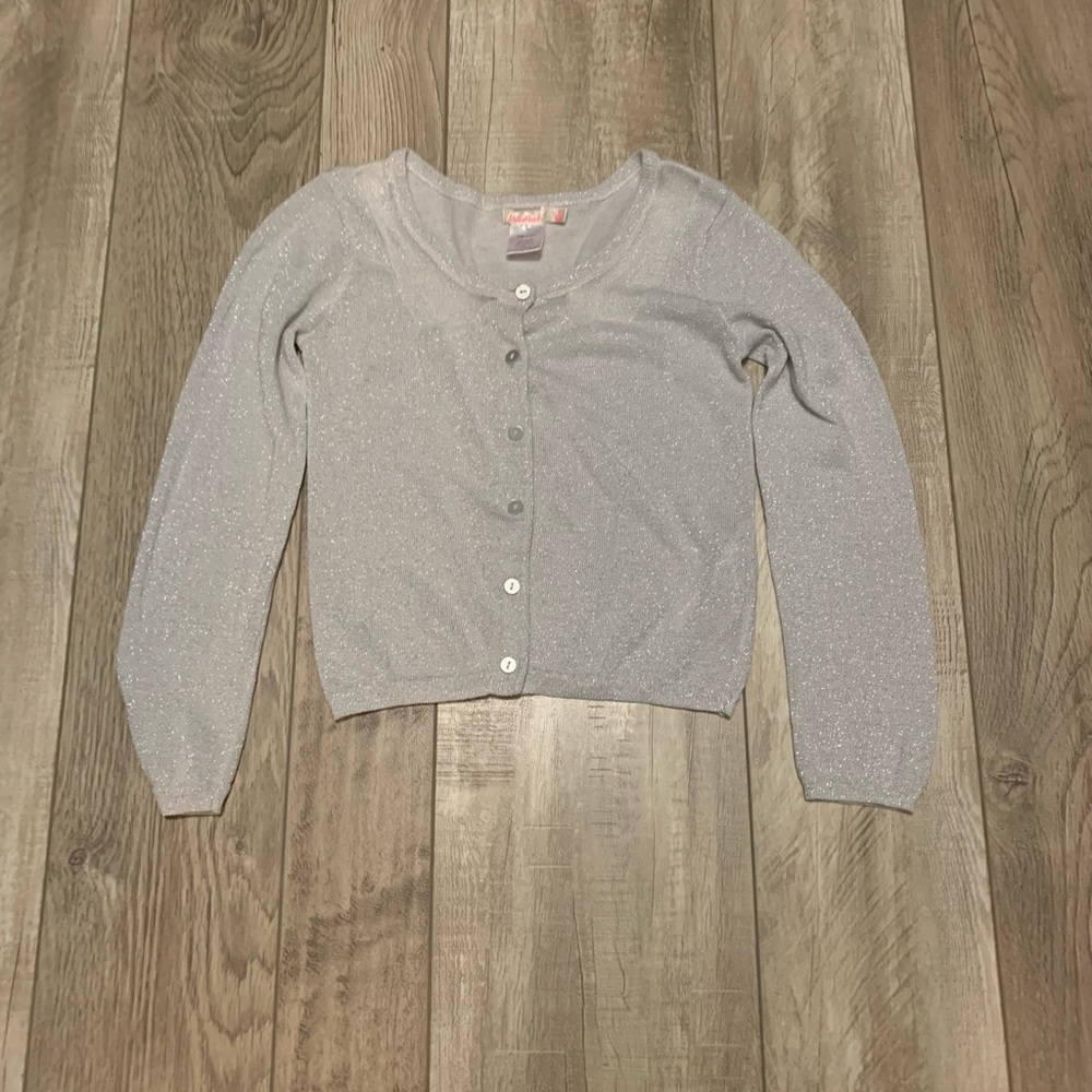 BillieBlush silver sweater with a little sheer